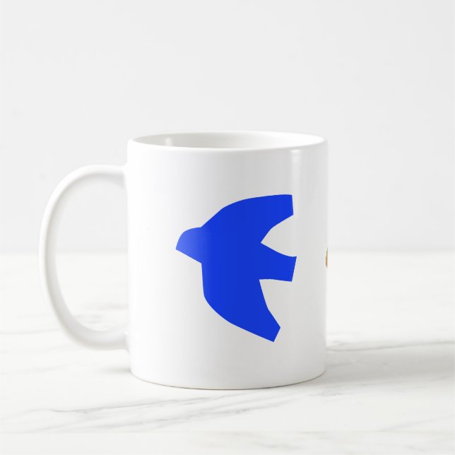 Colourful Modern Nordic Birds Coffee Mug (Left)