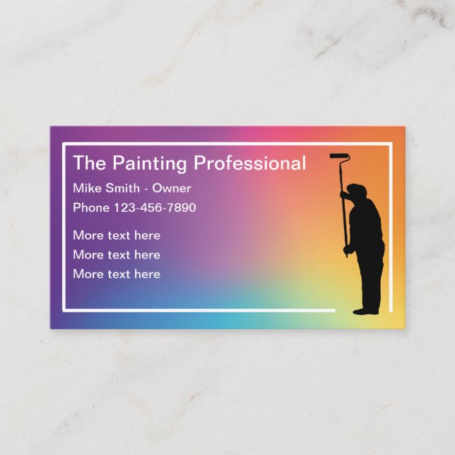 Colourful Modern Painter Business Card Template (Front)