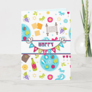 Colourful Modern Passover Greeting Card