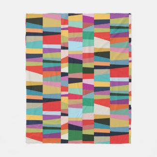 Colourful Modern Patchwork Pattern Fleece Blanket