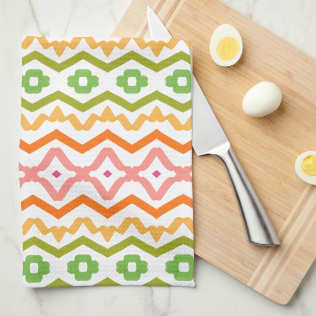 Colourful modern pattern kitchen towel (Quarter Fold)