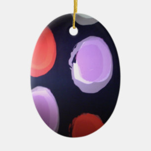 Colourful Modern Pattern Polka Dot Art Print Ceramic Ornament