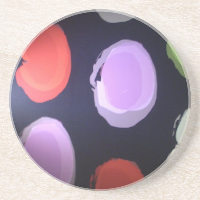 Colourful Modern Pattern Polka Dot Art Print Coaster (Front)