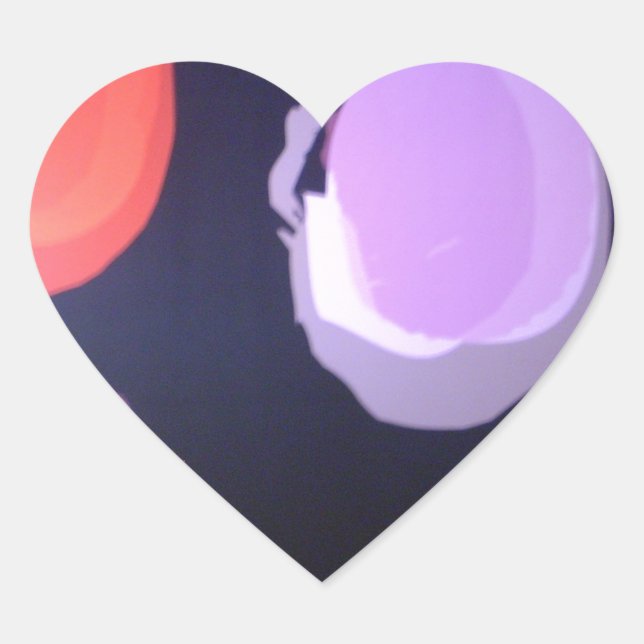 Colourful Modern Pattern Polka Dot Art Print Heart Sticker (Front)