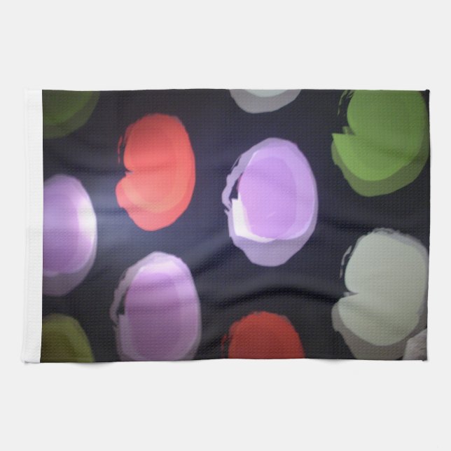 Colourful Modern Pattern Polka Dot Art Print Kitchen Towel (Horizontal)