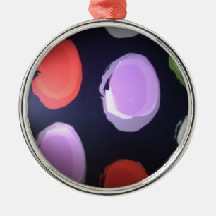 Colourful Modern Pattern Polka Dot Art Print Metal Ornament