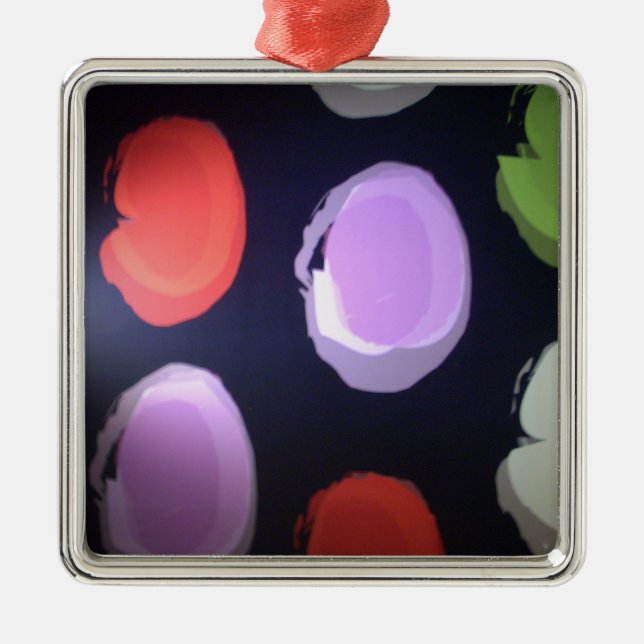 Colourful Modern Pattern Polka Dot Art Print Metal Ornament (Front)