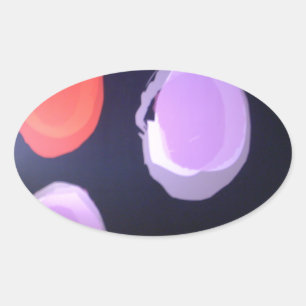 Colourful Modern Pattern Polka Dot Art Print Oval Sticker