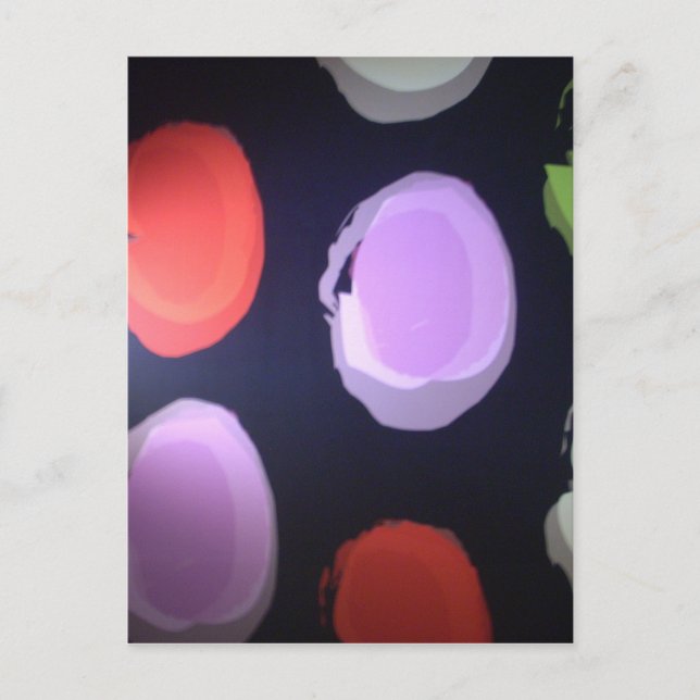 Colourful Modern Pattern Polka Dot Art Print Postcard (Front)