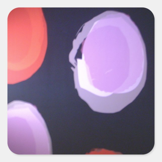 Colourful Modern Pattern Polka Dot Art Print Square Sticker (Front)