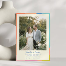 Colourful Modern Photo Wedding QR Code Website RSV
