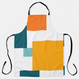 Colourful, modern, playful square geometric patter apron