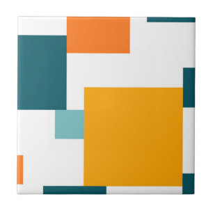 Colourful, modern, playful square geometric patter tile