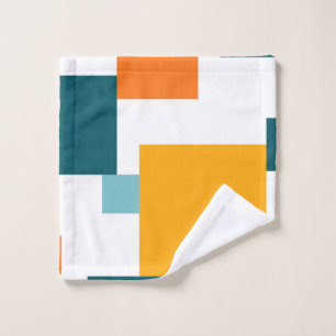 Colourful, modern, playful square geometric patter wash cloth