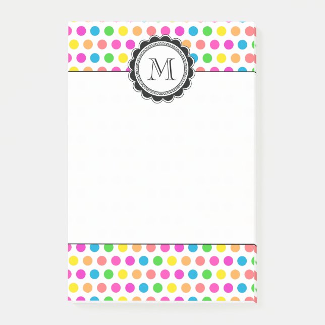 Colourful Modern Polka Dot Fun Pattern Post-it Notes (Front)