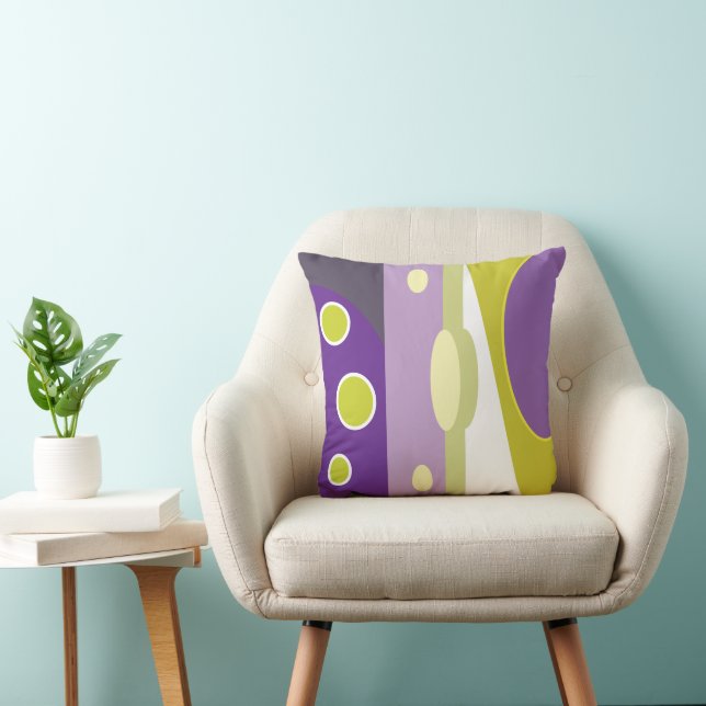Colourful Modern Print Throw Pillow (Chair)