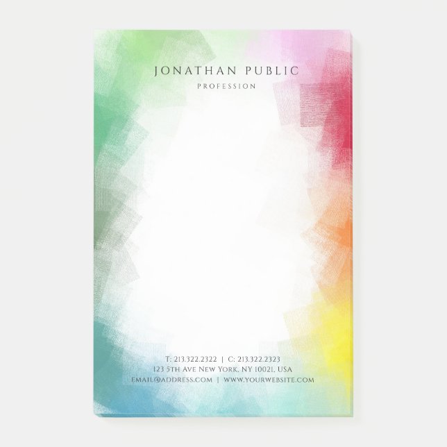Colourful Modern Professional Elegant Template Post-it Notes (Front)