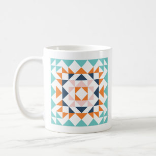 Colourful Modern Quilt Block Geometric Art Coffee Mug