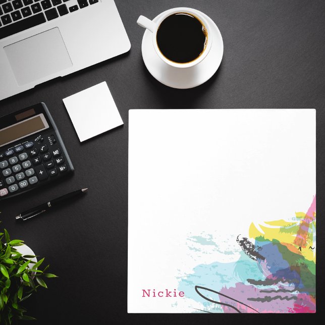 Colourful Modern Rainbow Abstract Art Notepad (Creator Uploaded)