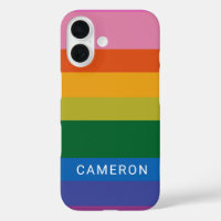 Colourful Modern Rainbow Stripes Personalized Name