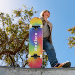 Colourful Modern Rainbow Tie Dye Swirl Custom Name Skateboard<br><div class="desc">Colourful Modern Rainbow Tie Dye Swirl Custom Name Skateboard features your personalized name in modern typography on a rainbow coloured tie dye swirl background. Personalize by editing the text in the text box provided. Give a custom made gift, personalized skateboard to your favourite skateboarder for Christmas, birthday or your BFF....</div>