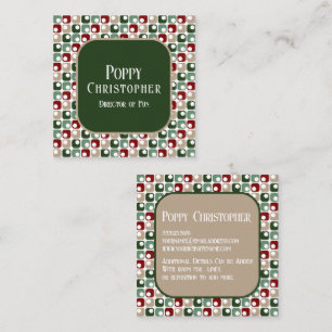 Colourful Modern Retro Pattern 16.3 Square Business Card