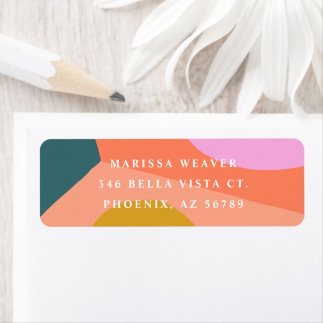 Colourful Modern Retro Return Address (Insitu)
