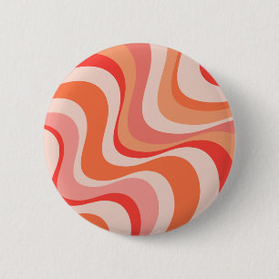 Colourful modern retro waves design 2 inch round button