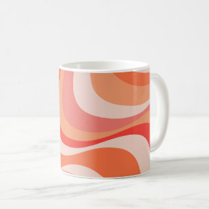 Colourful modern retro waves design coffee mug