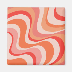 Colourful modern retro waves design magnet
