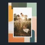 Colourful Modern Shapes Portrait Photo Holiday Card<br><div class="desc">Abstract shapes in soft but fun colours give this landscape frame style photo holiday card a non-traditional but warm feeling. Add a longer message of holiday cheer to the back and easily share your family updates with loved ones.</div>