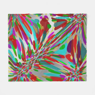 colourful modern silver pattern fleece blanket