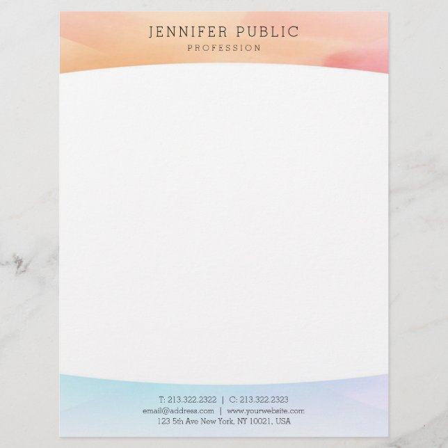 Colourful Modern Simple Design Elegant Template Letterhead (Front)