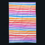 Colourful Modern Simple Stripes Rainbow Pattern Kitchen Towel<br><div class="desc">Decorate your kitchen with this cool art towel. Makes a great housewarming,  birthday or wedding gift! 
You can customize it and add text too.
Check my shop for lots more colours and patterns!</div>