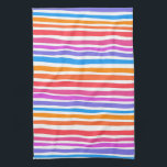 Colourful Modern Simple Stripes Rainbow Pattern Kitchen Towel<br><div class="desc">Decorate your kitchen with this cool art towel. Makes a great housewarming,  birthday or wedding gift! 
You can customize it and add text too.
Check my shop for lots more colours and patterns!</div>