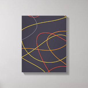 Colourful, modern, simple, trendy,curvy messy line canvas print