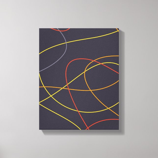 Colourful, modern, simple, trendy,curvy messy line canvas print (Front)
