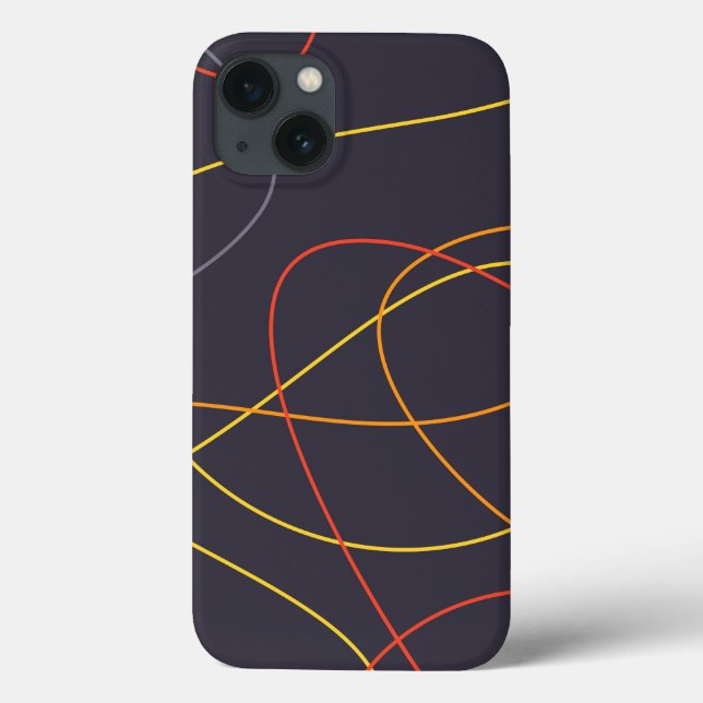 Colourful, modern, simple, trendy,curvy messy line Case-Mate iPhone case (Back)