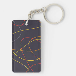 Colourful, modern, simple, trendy,curvy messy line keychain