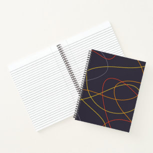 Colourful, modern, simple, trendy,curvy messy line notebook