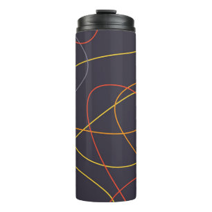 Colourful, modern, simple, trendy,curvy messy line thermal tumbler
