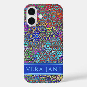 Colourful Modern Stained Glass Art Ribbon Frame iPhone 16 Case