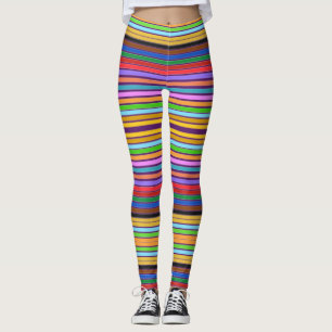 Colourful Modern Stripe Leggings