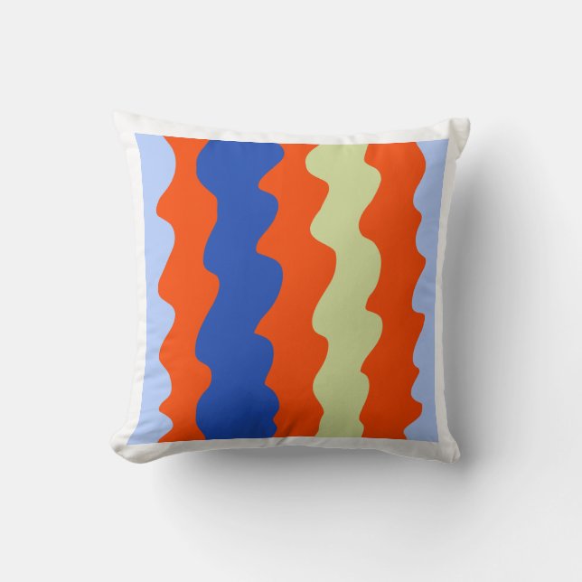 Colourful Modern Striped Throw Pillow – 16x16 Mini (Front)