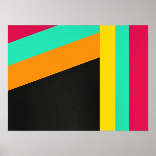 Colourful modern stripes pattern poster (Front)