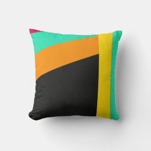 Colourful modern stripes pattern throw pillow