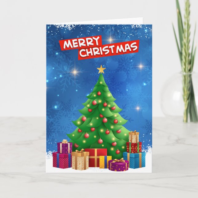 Colourful Modern Stylish Merry Christmas Holiday  Card (Front)