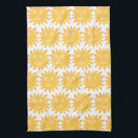 Colourful Modern Suns Yellow Pattern Kitchen Towel<br><div class="desc">Decorate your kitchen with this cool sunshine art towel. Makes a great housewarming,  birthday or wedding gift! 
You can customize it and add text too.
Check my shop for lots more colours and patterns!</div>