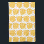 Colourful Modern Suns Yellow Pattern Kitchen Towel<br><div class="desc">Decorate your kitchen with this cool sunshine art towel. Makes a great housewarming,  birthday or wedding gift! 
You can customize it and add text too.
Check my shop for lots more colours and patterns!</div>