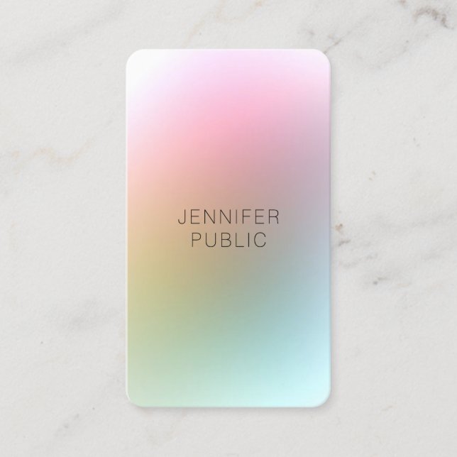 Colourful Modern Template Trendy Elegant Minimalis Business Card (Front)